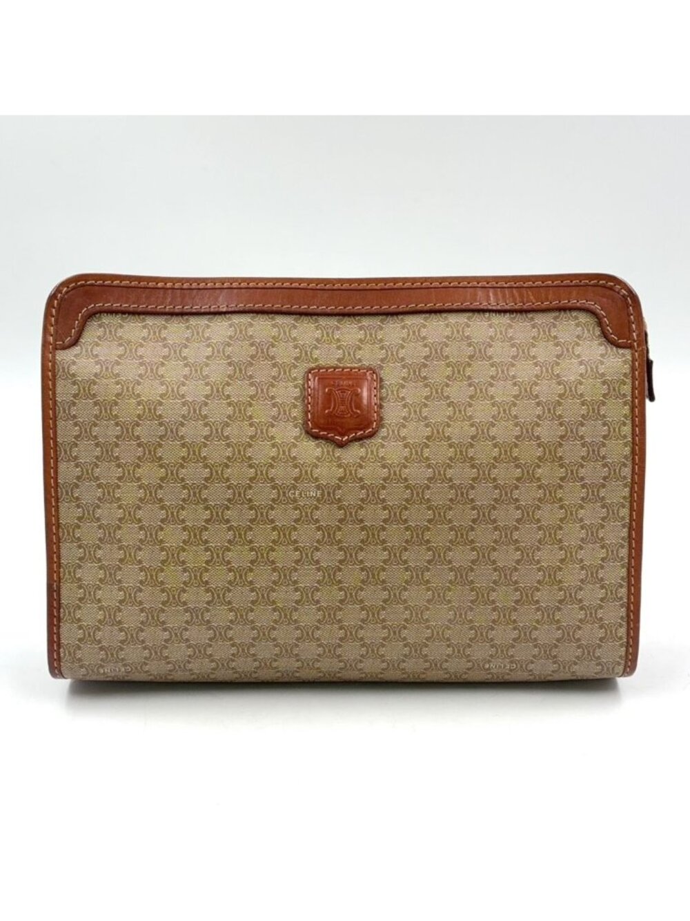 Celine Macadam Pattern Leather Clutch